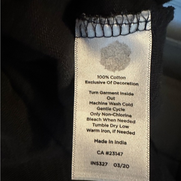 Talbots Embroidered Tunic Top Black White Floral Boho 3/4 Sleeve Size M - Picture 7 of 7